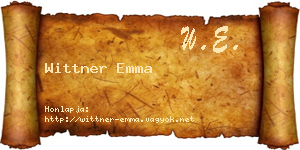Wittner Emma névjegykártya